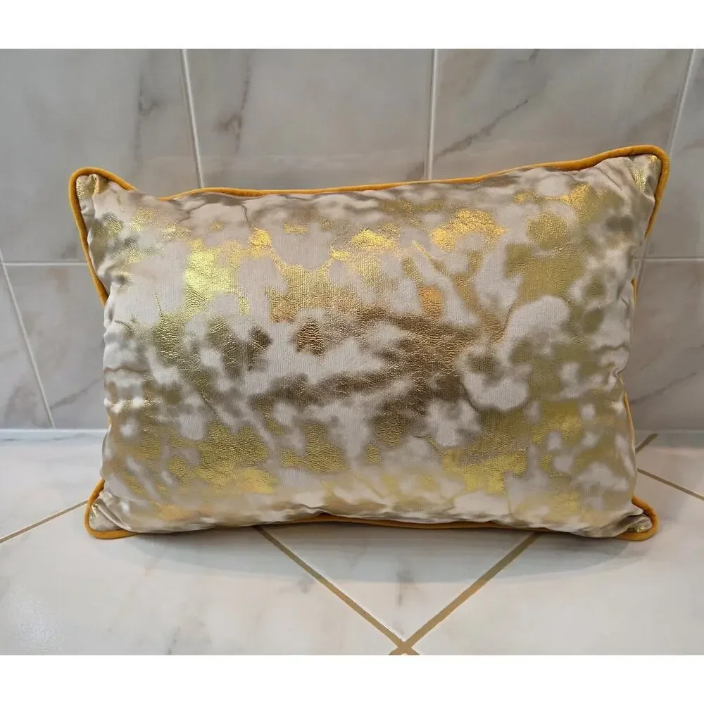 New Set of 2 Fall Autumn Decorative Throw Pillows 20x13 Embroidered Leaf...
